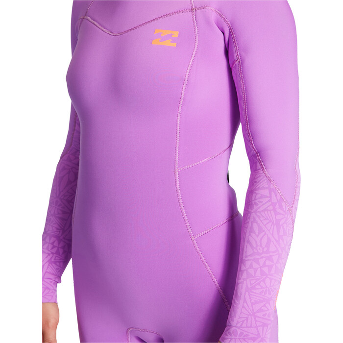 2024 Billabong Mujer Synergy 4/3mm Back Zip Neopreno ABJW100133 - Bright Orchid